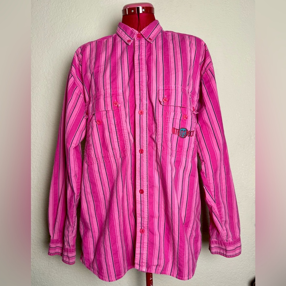 Vintage 90s Introspect Men's Size Medium Long Sleeve Button Down Shirt